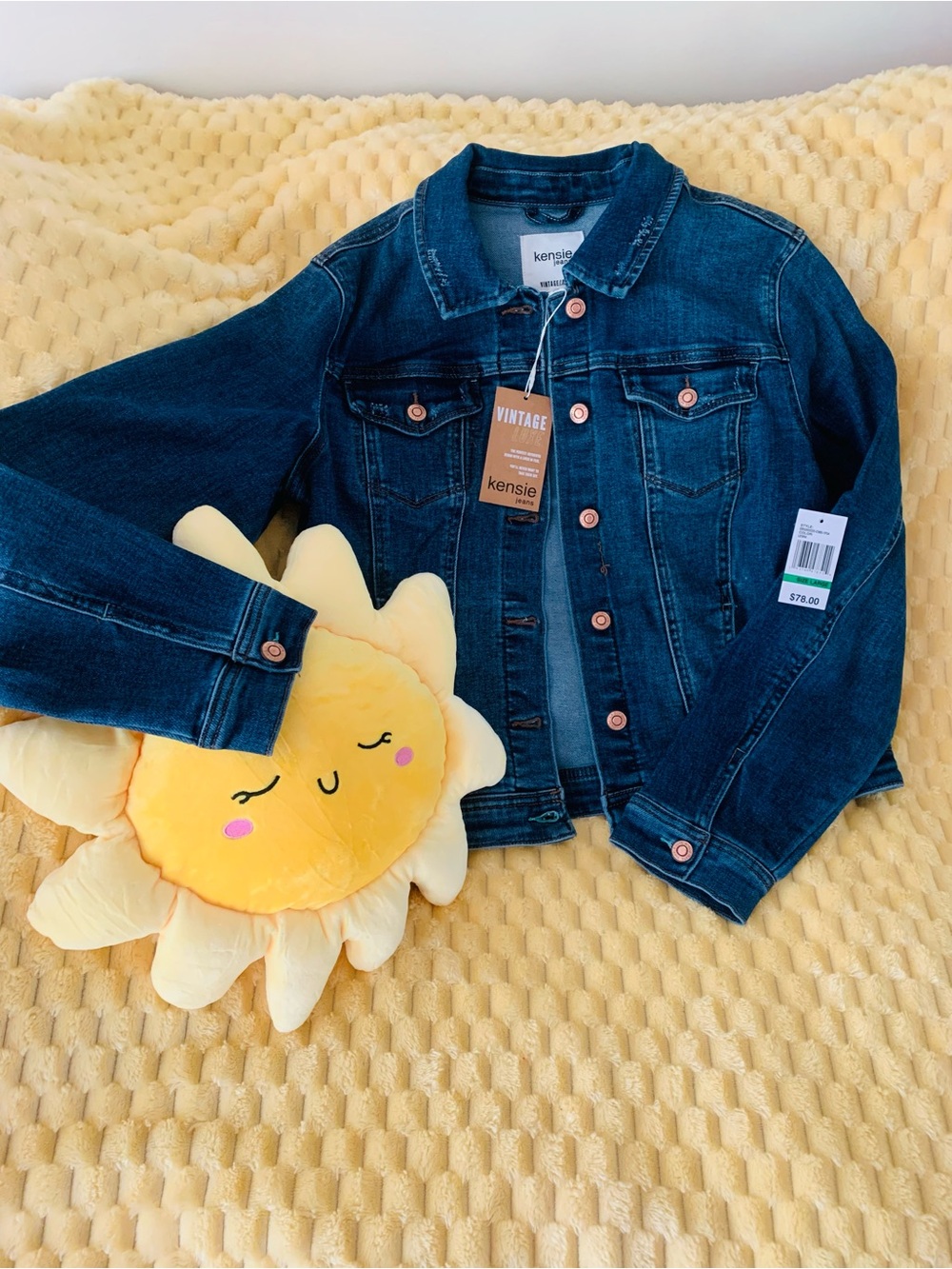 Kensie Forever Denim Jacket Lesina Medium Wash Size Large Fall Jacket NWT